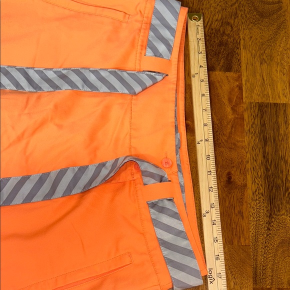Nike Golf Tour performance Adri-fit 12 Women’s Orange Mini Skirt with Gray Belt - Picture 9 of 16